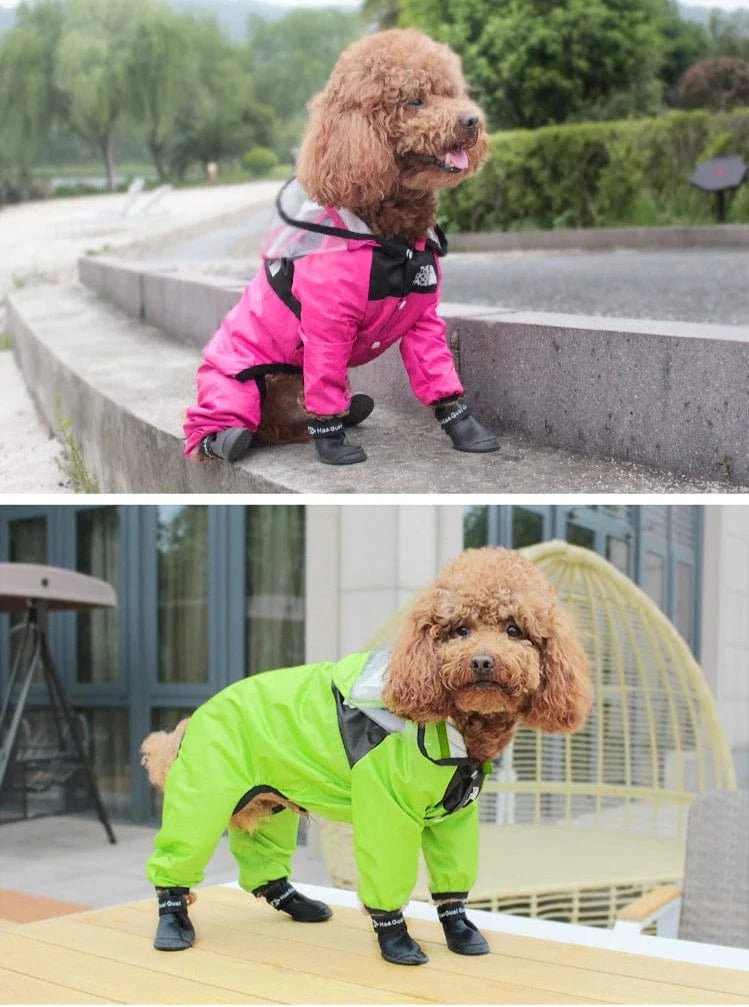 Fetch Frontier Fashion Dog Raincoat with Transparent Hood