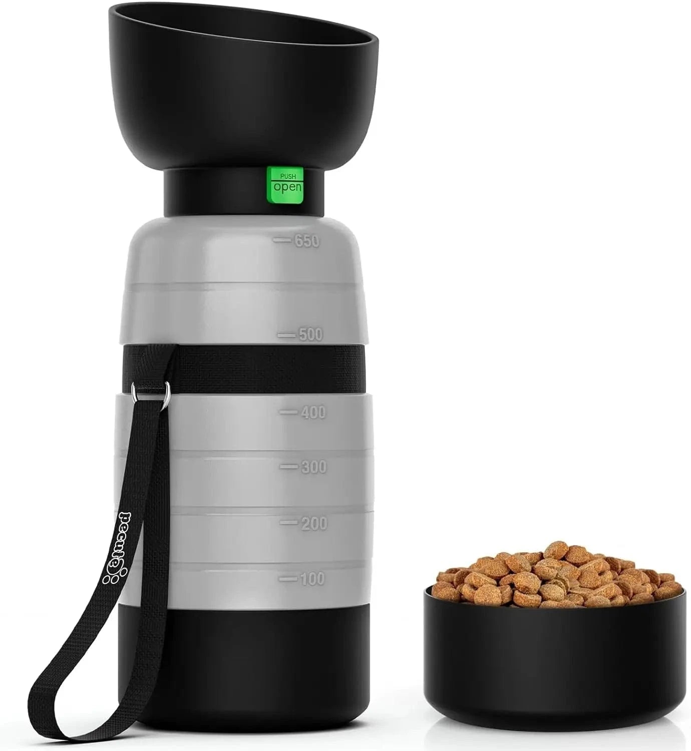 Dog Water Bottle with Food Container - Furry Tail Finds