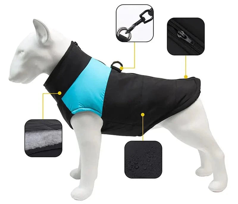 Fetch Frontier Pet Waterproof Warm Large Dog Vest Cat Puppy Ski Winter Warm Dog Clothes Waterproof Pet Vest Zipper Jacket
