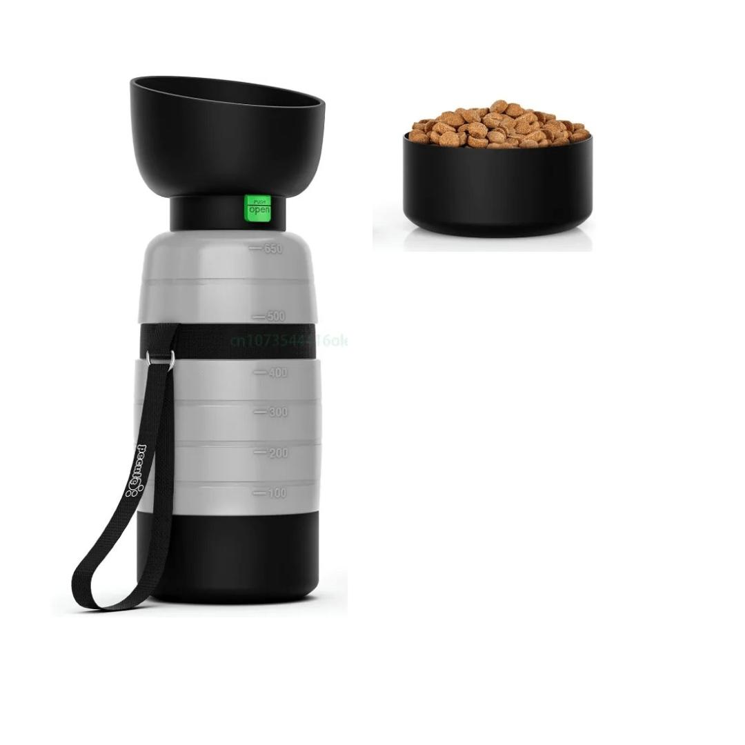 Dog Water Bottle with Food Container - Furry Tail Finds