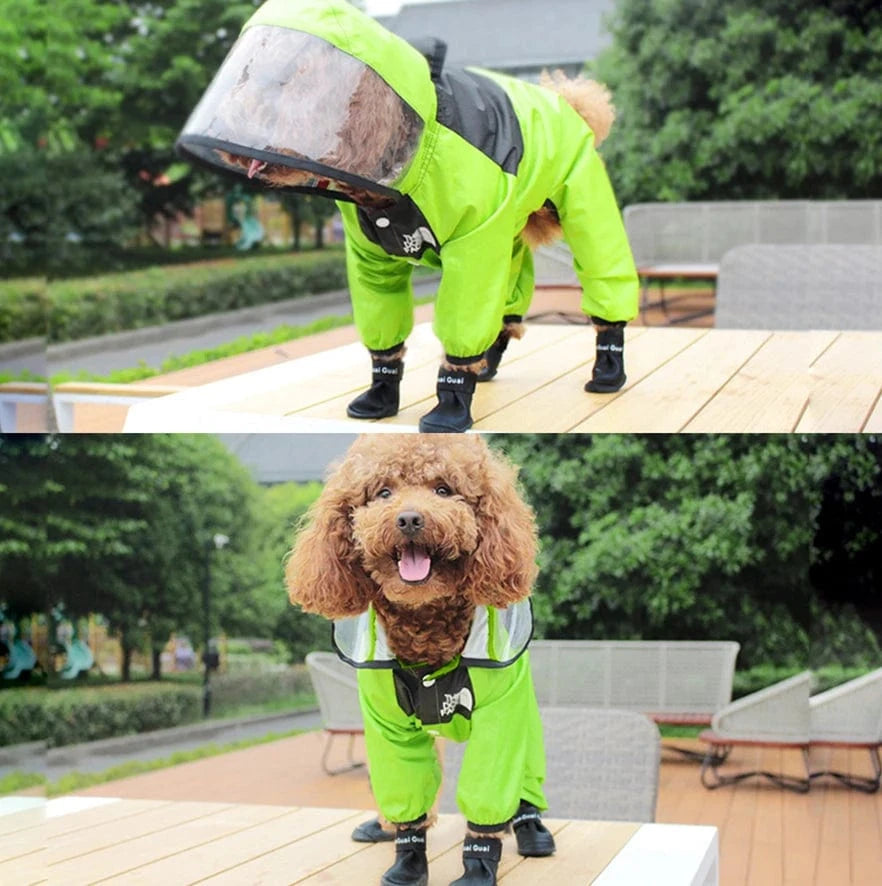 Fetch Frontier Fashion Dog Raincoat with Transparent Hood
