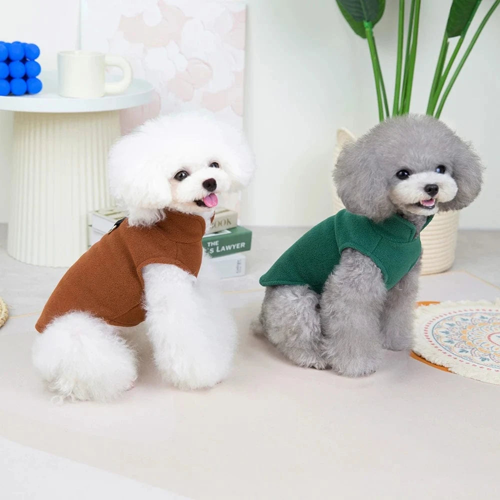 Fetch Frontier Soft Small Dog Clothes Vest Winter Pet Clothes Warm Fleece Puppy Cat Clothing Jacket French Bulldog Coat for Small Medium Dogs